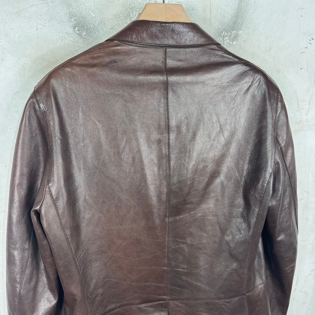 Giorgio Armani Leather Brown Blazer