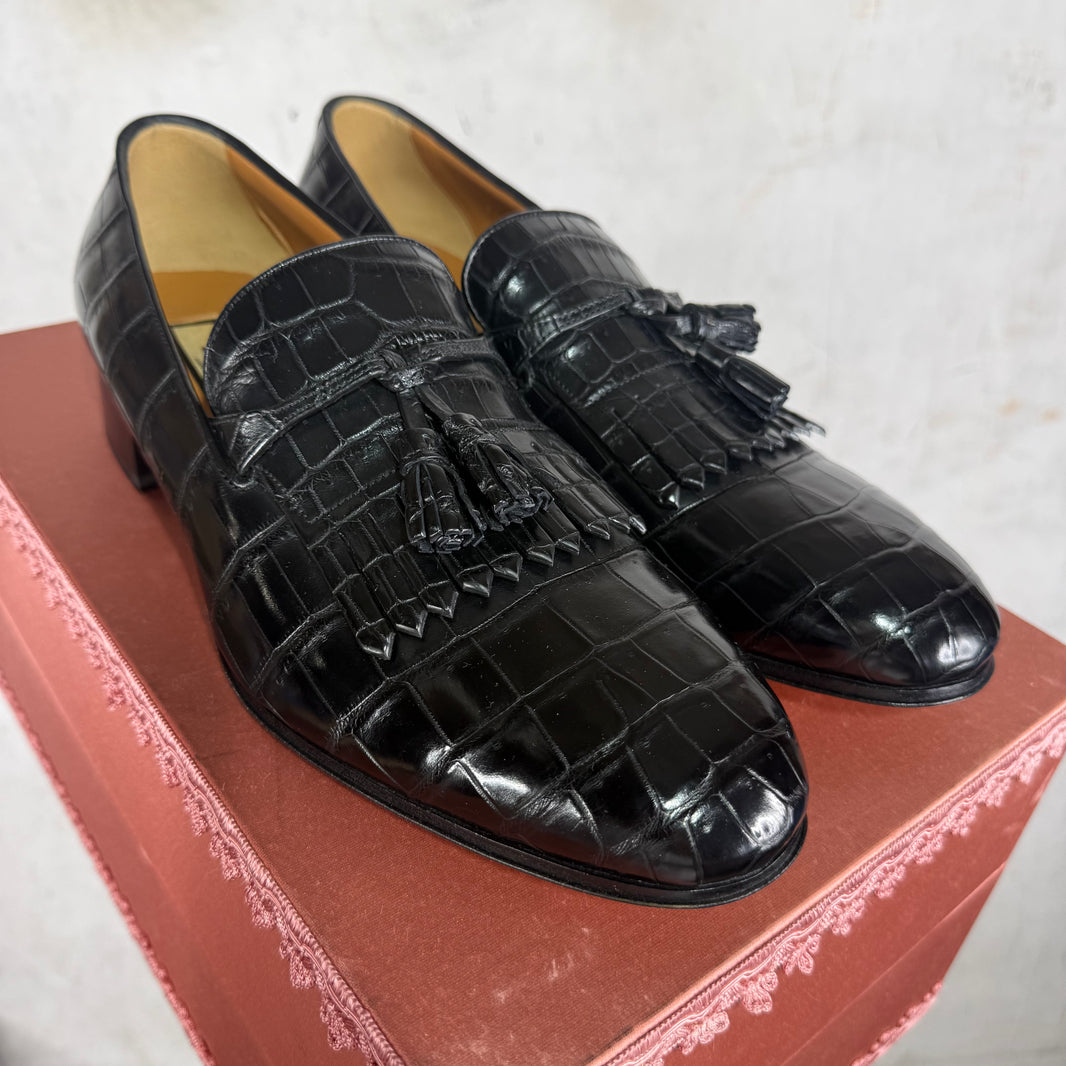 Gucci Croc Tasseled Loafers DS
