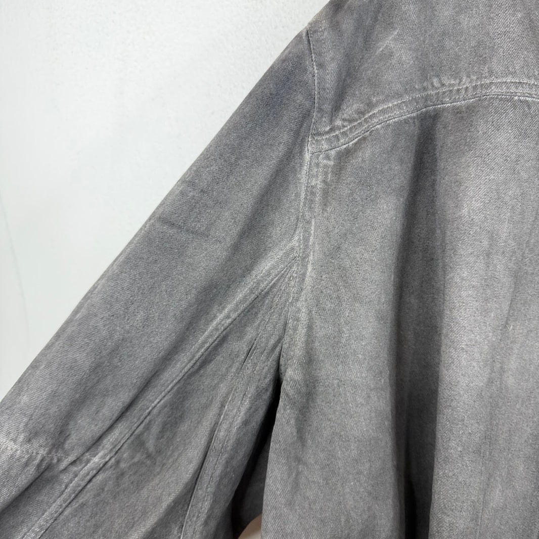 Rick Owens Lido Washed Selvedge Denim Button Up Work Jacket