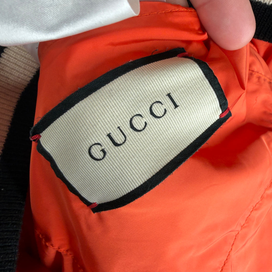 Gucci Yankees Orange Puffer Snap Button Jacket
