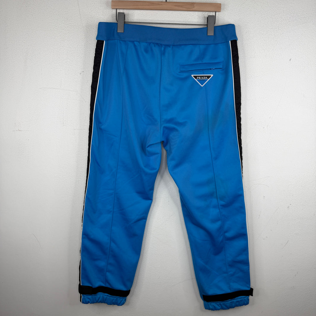 Prada Light Blue Side Stripe Track Pants