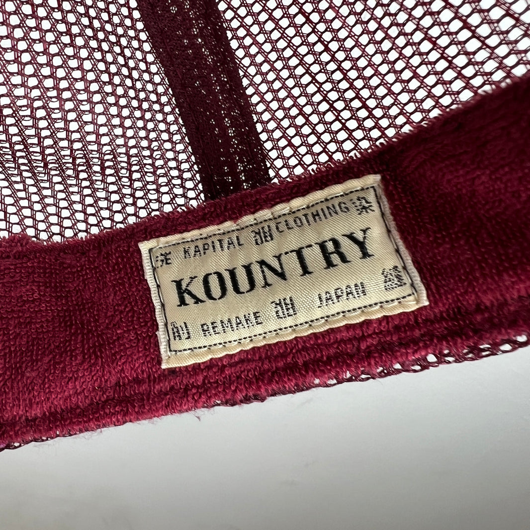 Kapital Maroon Denim Coating Service Trucker Hat