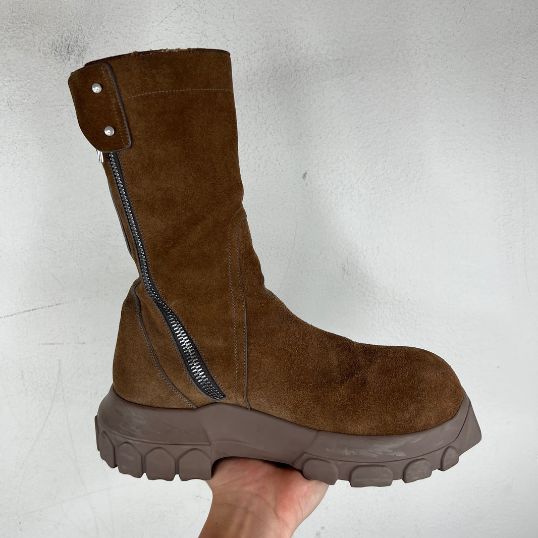 Rick Owens Suede Creeper Bozo Tractor Boots