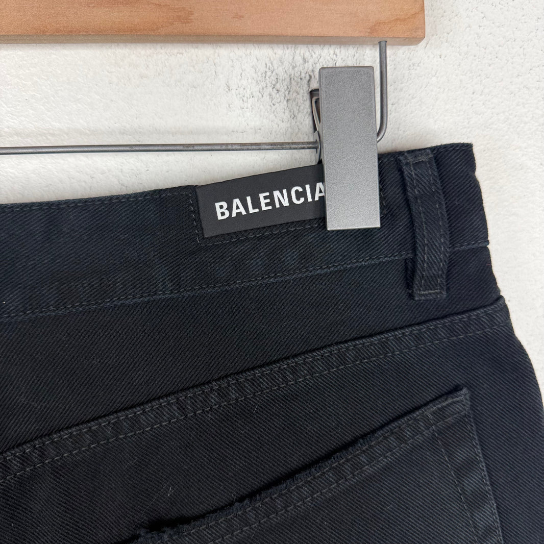 Balenciaga Long Cut-Off Jean Shorts