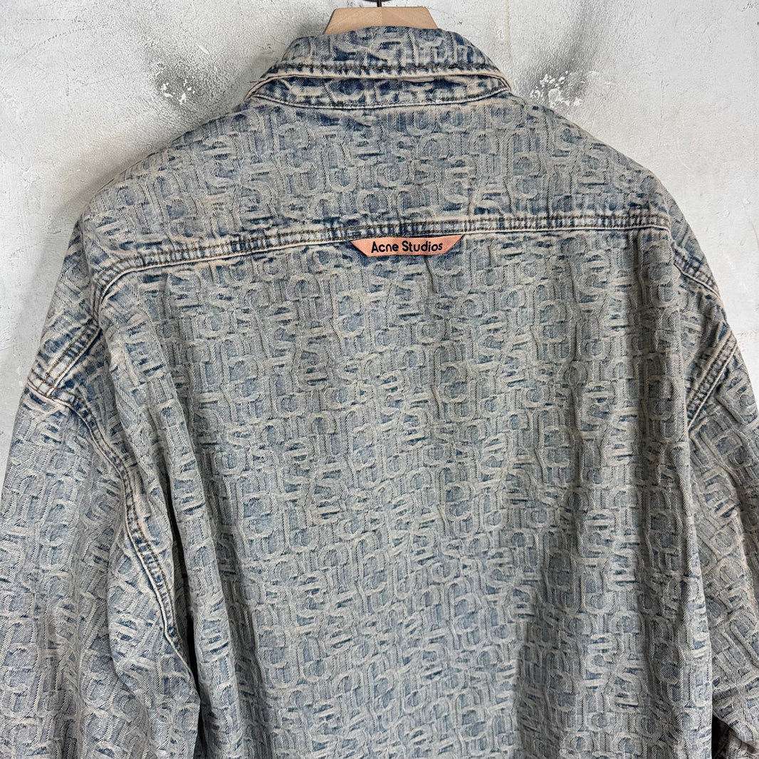 Acne Studios Jacquard Logo Denim Overshirt