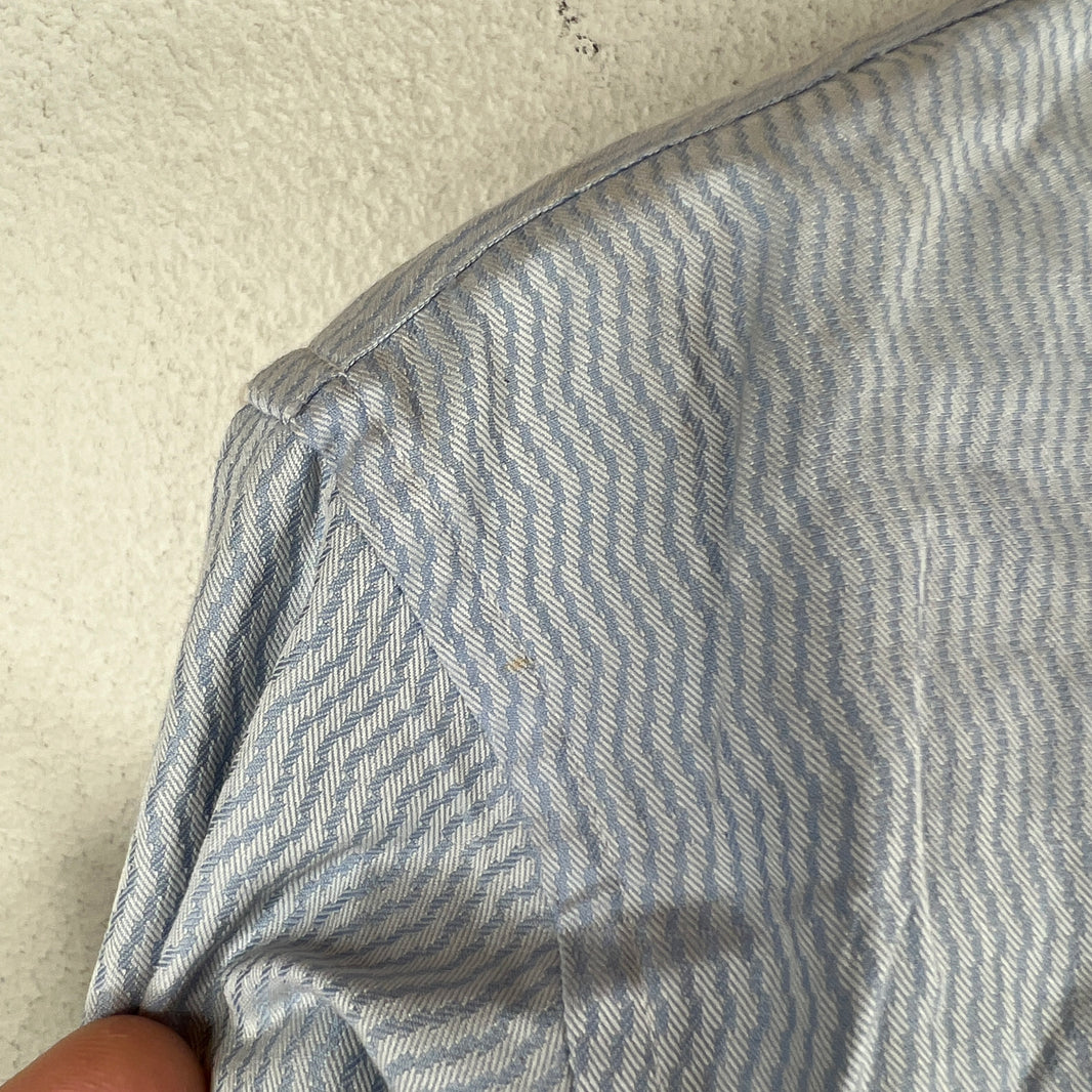 CDG Baby Blue Zigzag Pattern Button Up Shirt