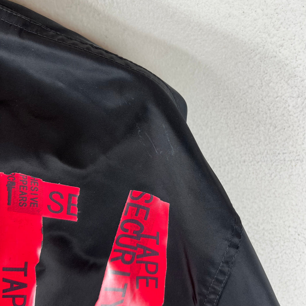 Balenciaga Sample Black Nylon Red Tape Coaches Jacket