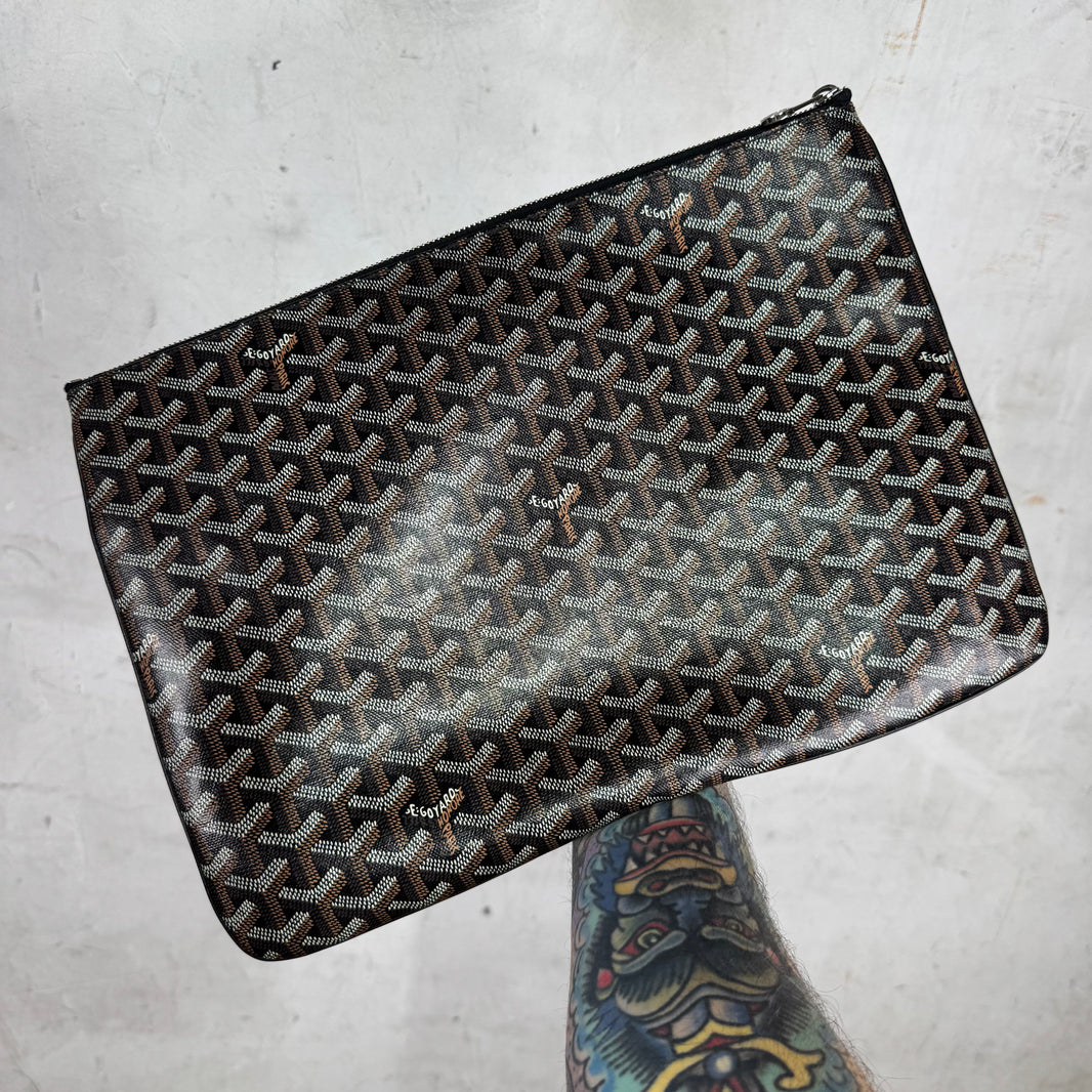 Goyard Black Senat MM Pouch