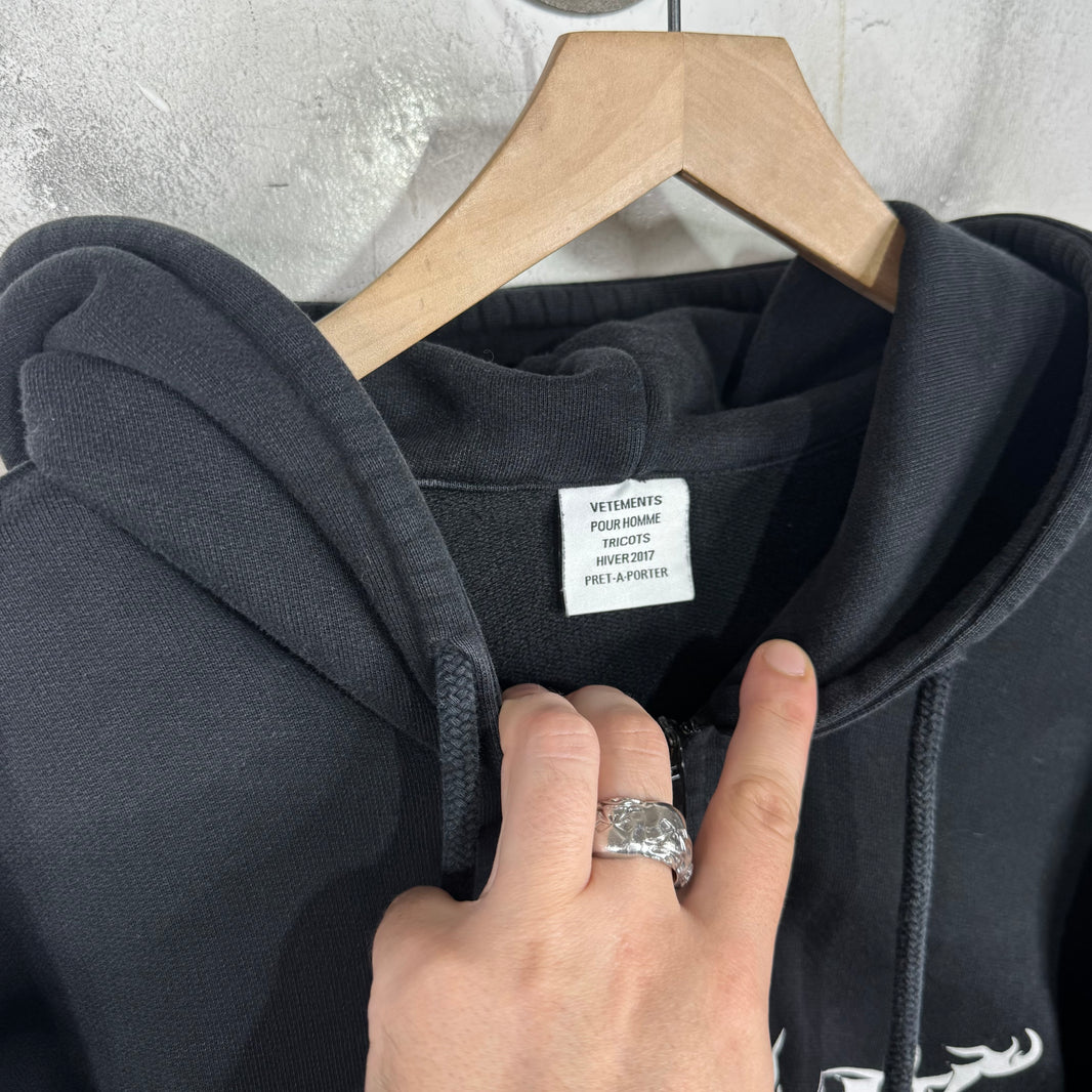 Vetements TFD Oversized Zip Up Hoodie