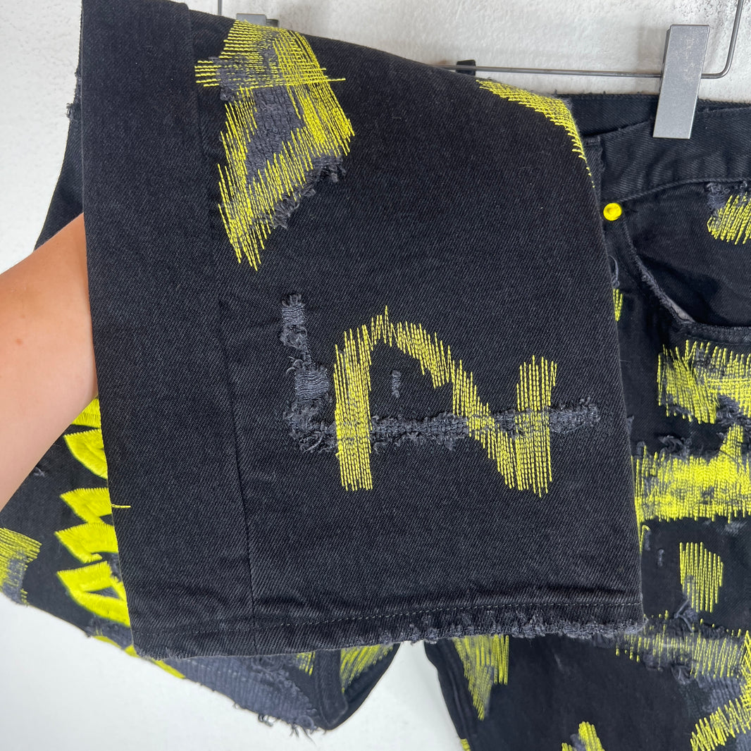Endless Denim Yellow Logo Denim Jeans