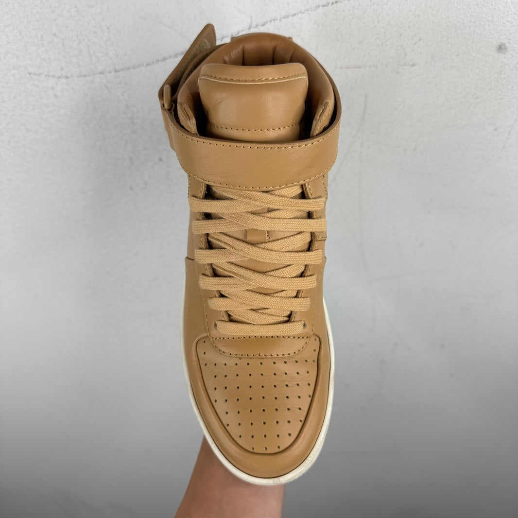 Celine Tan Leather High-Top Sneakers