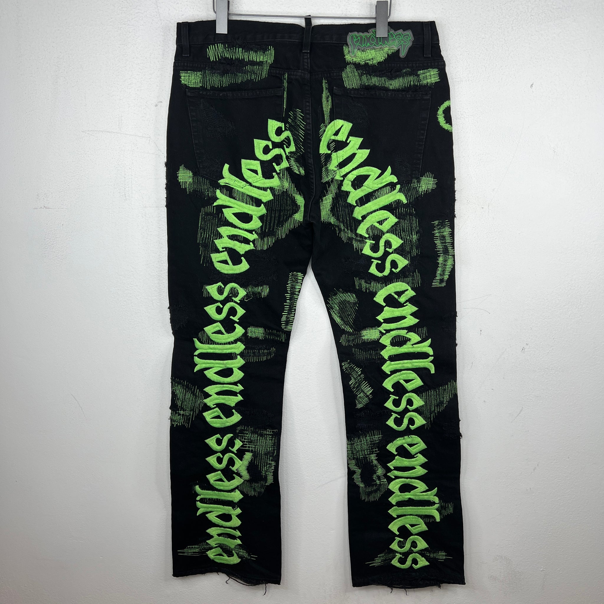Endless Black Embroidered Denim Jeans