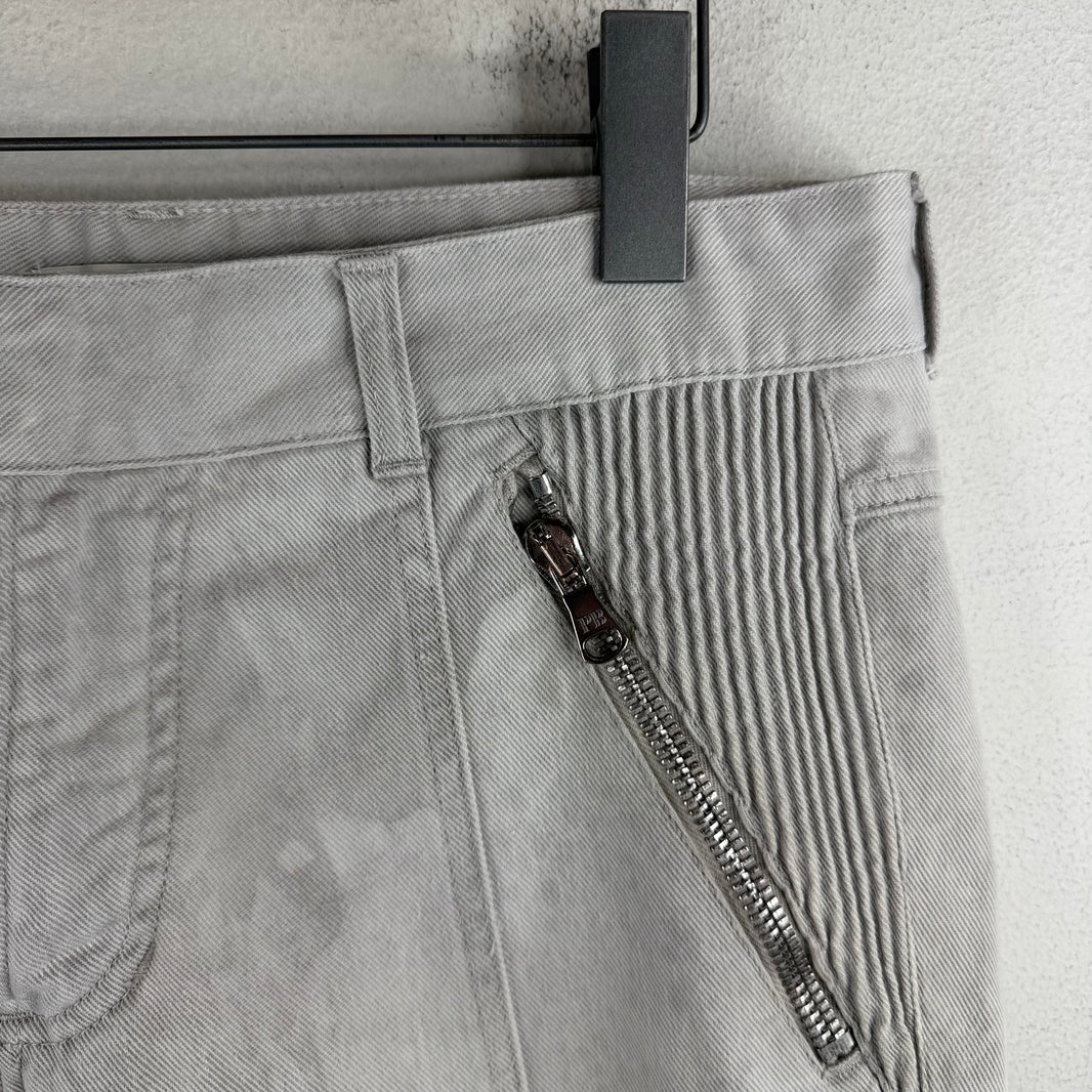 Pierre Balmain Gray Biker Denim Jeans