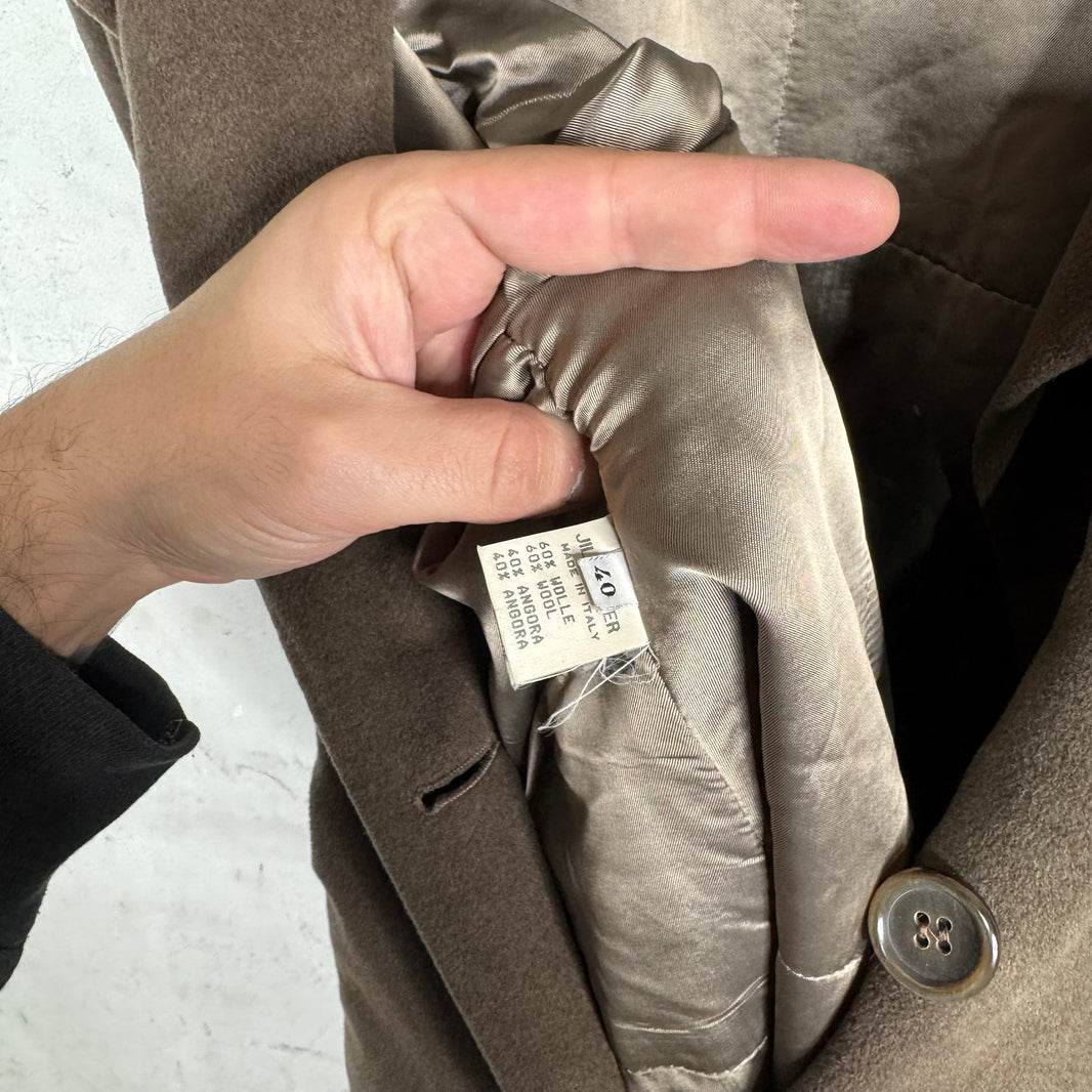 Jil Sander Wool Fur Collared Long Coat