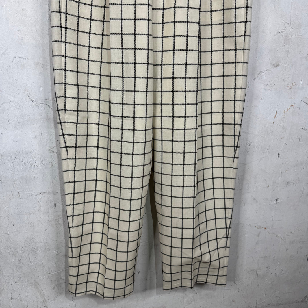 Marni Loose Beige Plaid Trousers