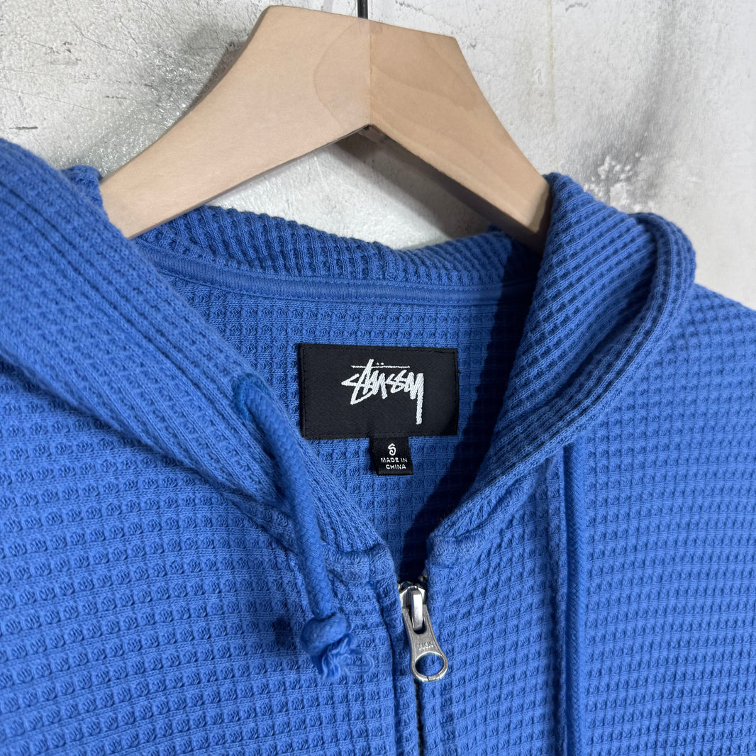 Stussy Blue Waffle Zip Hoodie