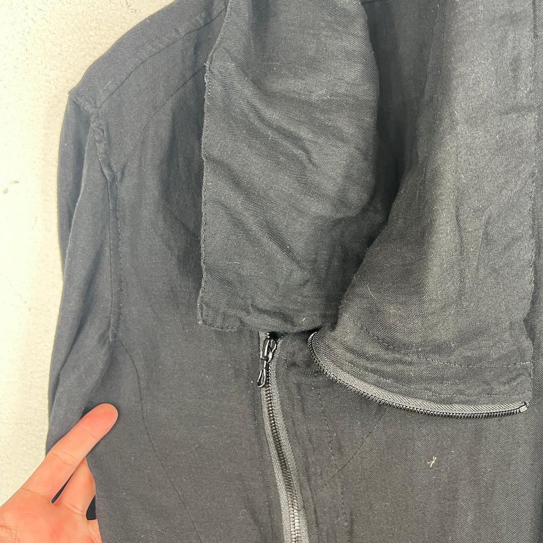 Julius Black Long Neck Crack Jacket