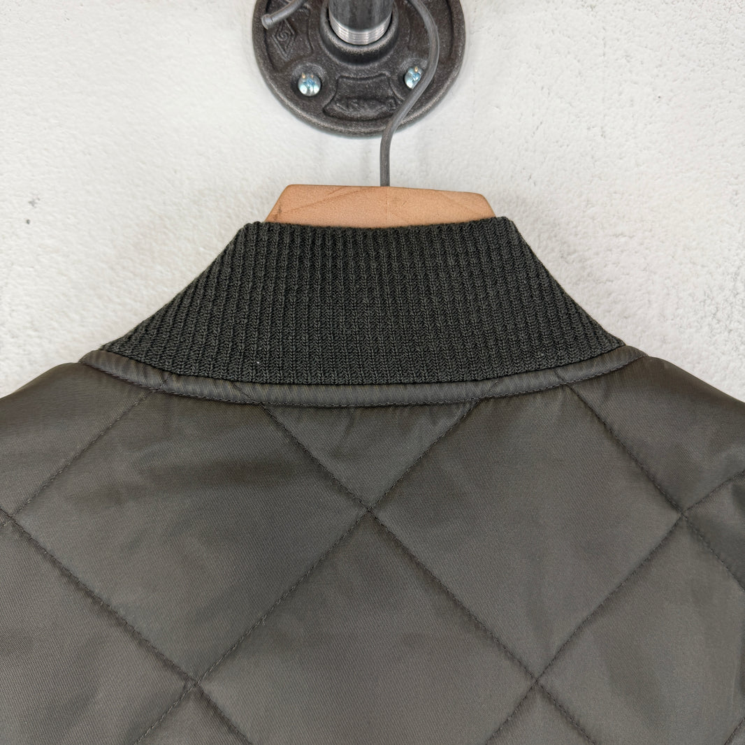 RRL Gray Quilted Bomber Jacket