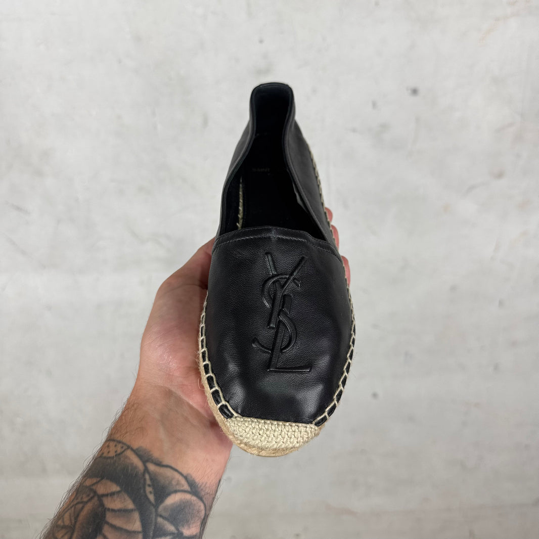 Saint Laurent Leather Logo Espadrilles