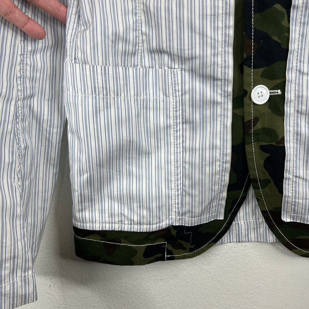 CDG Striped Camo Detail Lightweight Blazer