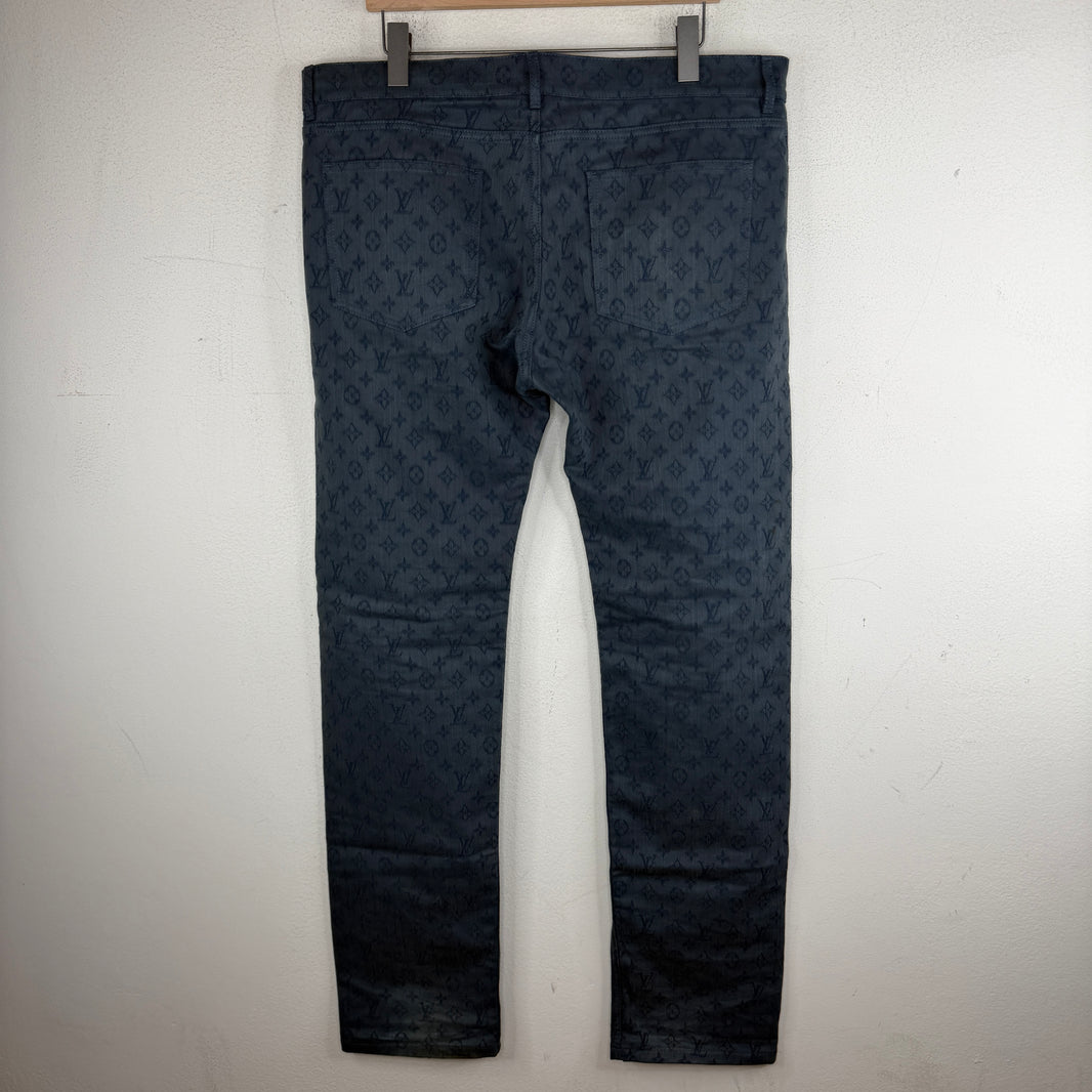 Louis Vuitton Slim Blue Monogram Jeans