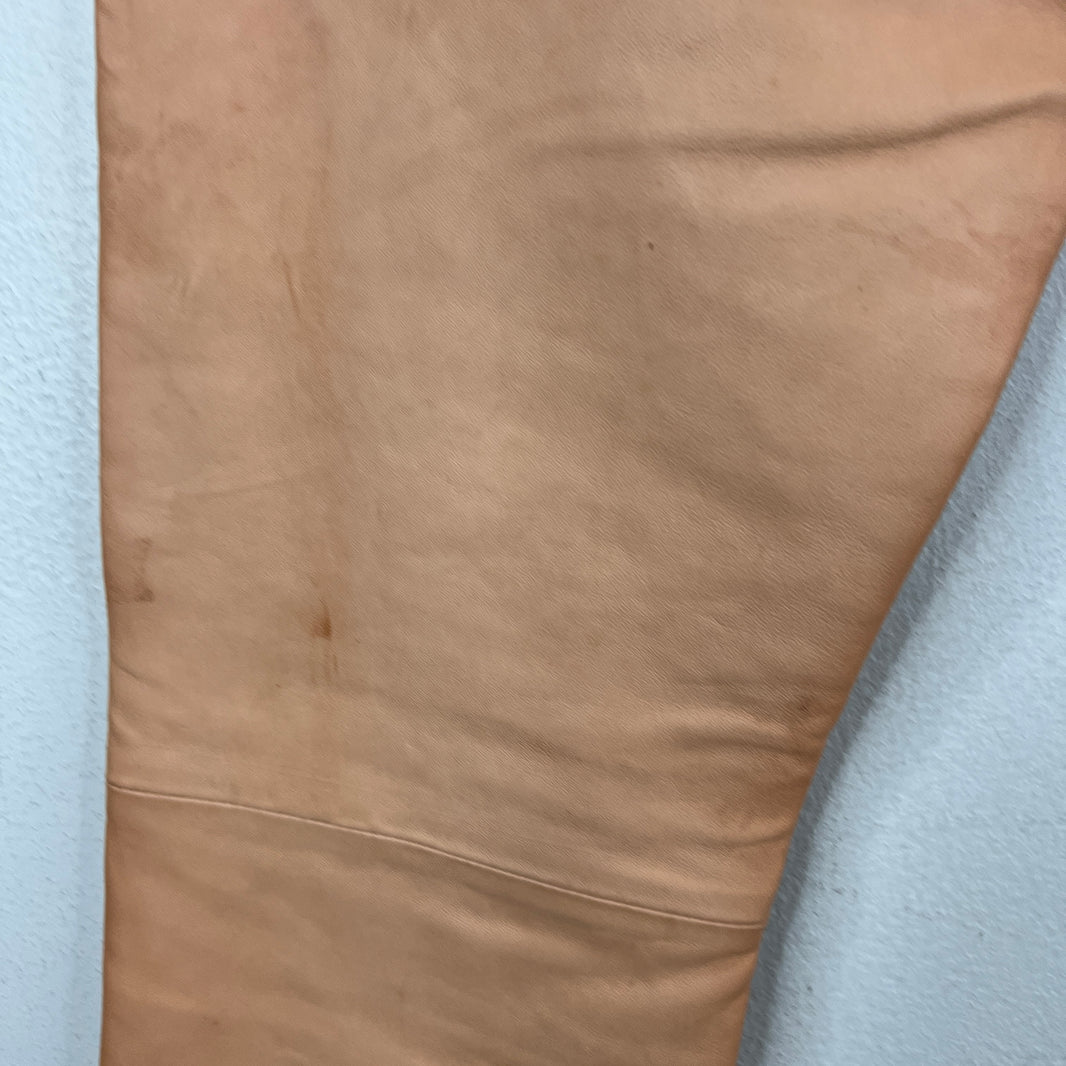 Helmut Lang Peach Leather Slim Pants