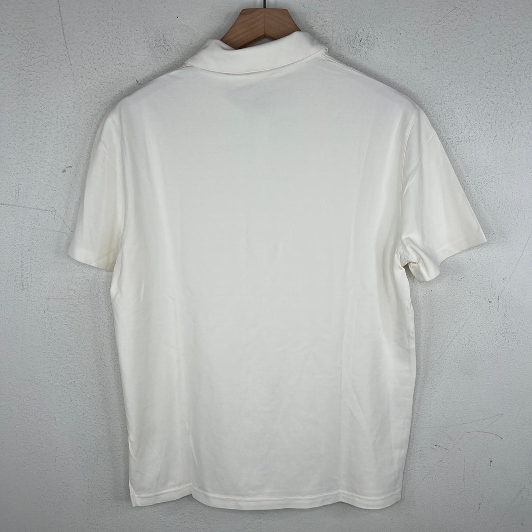 Prada White Zip Up Polo T-Shirt