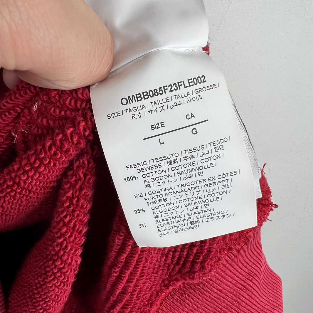 Off White Red Blur Logo Hoodie