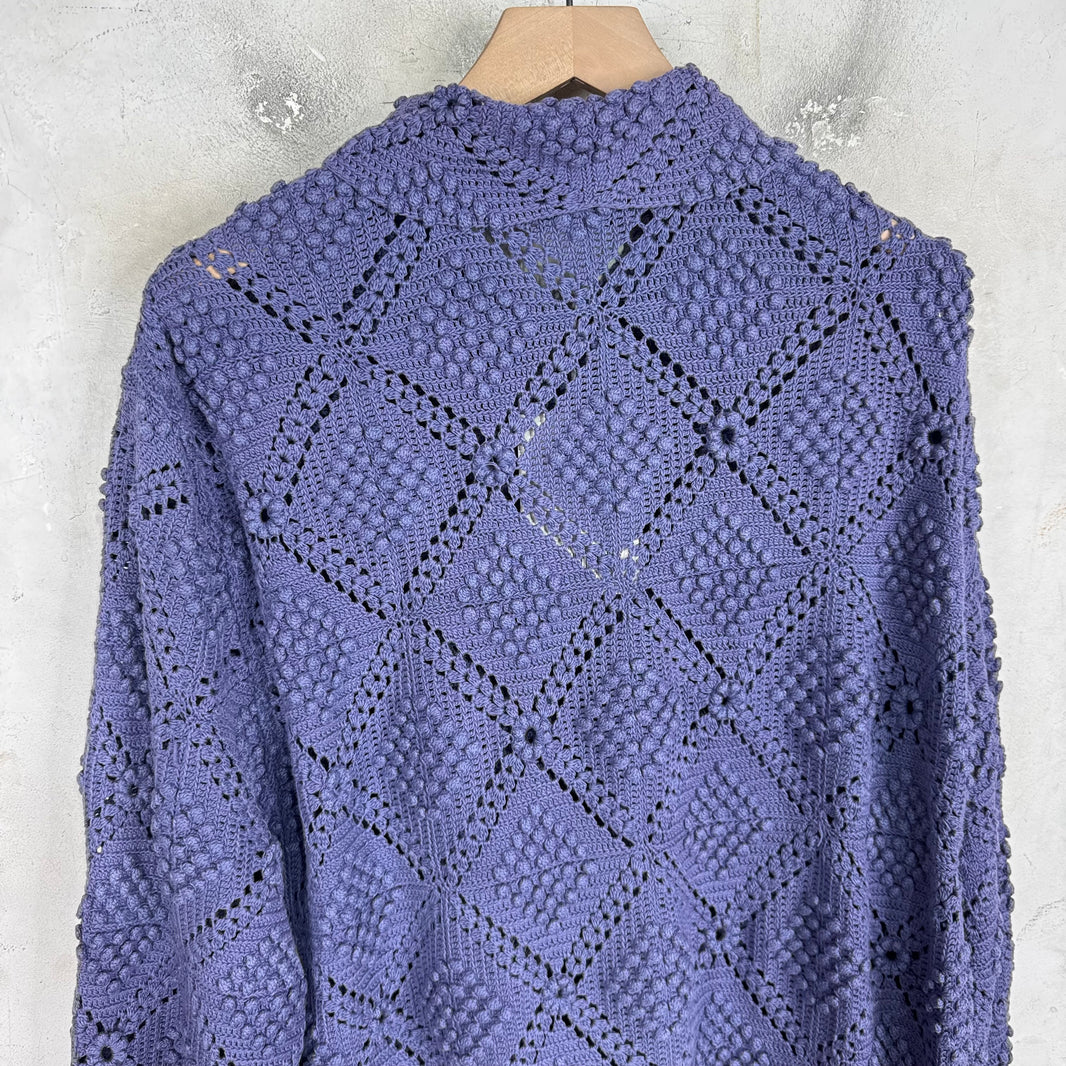 Bode Purple Crochet Shirt