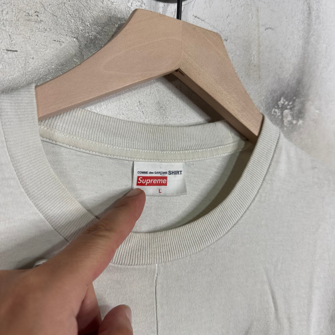 Supreme x CDG White Split Box Logo