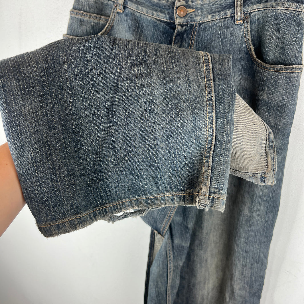 Balenciaga Blue Washed Apron Jeans