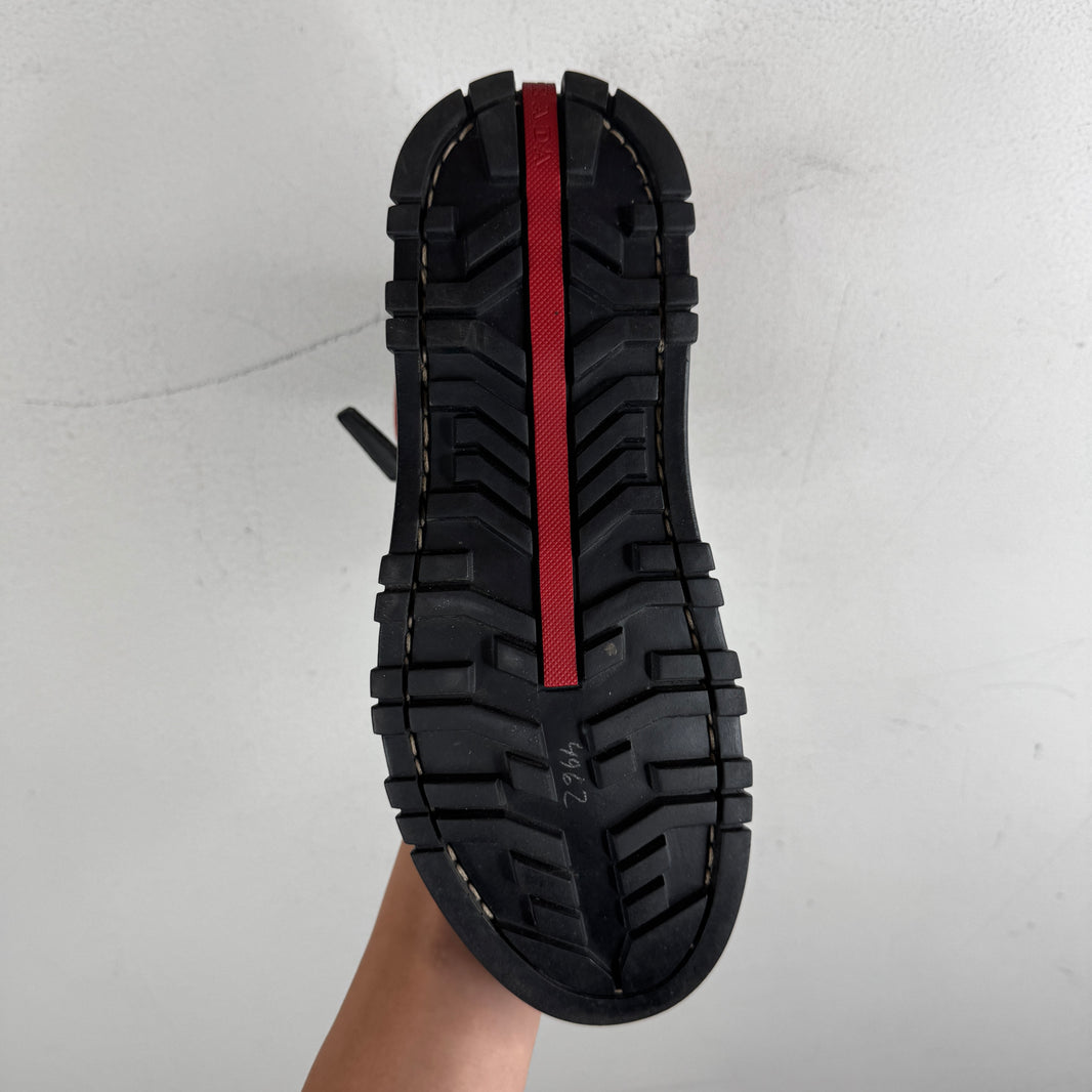 Prada Red/Black Strapped Hi Top Boots