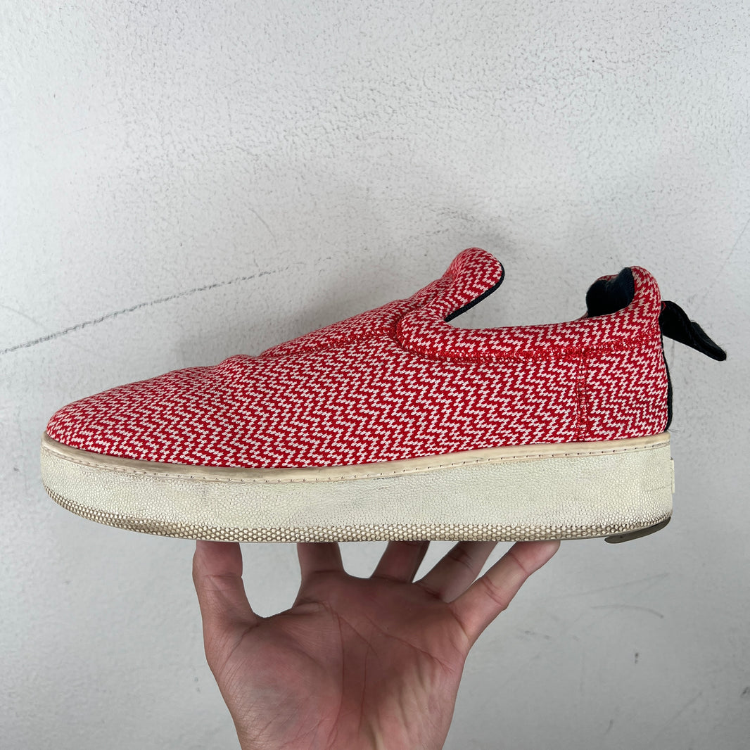 Celine Red Patterned Slip Ons