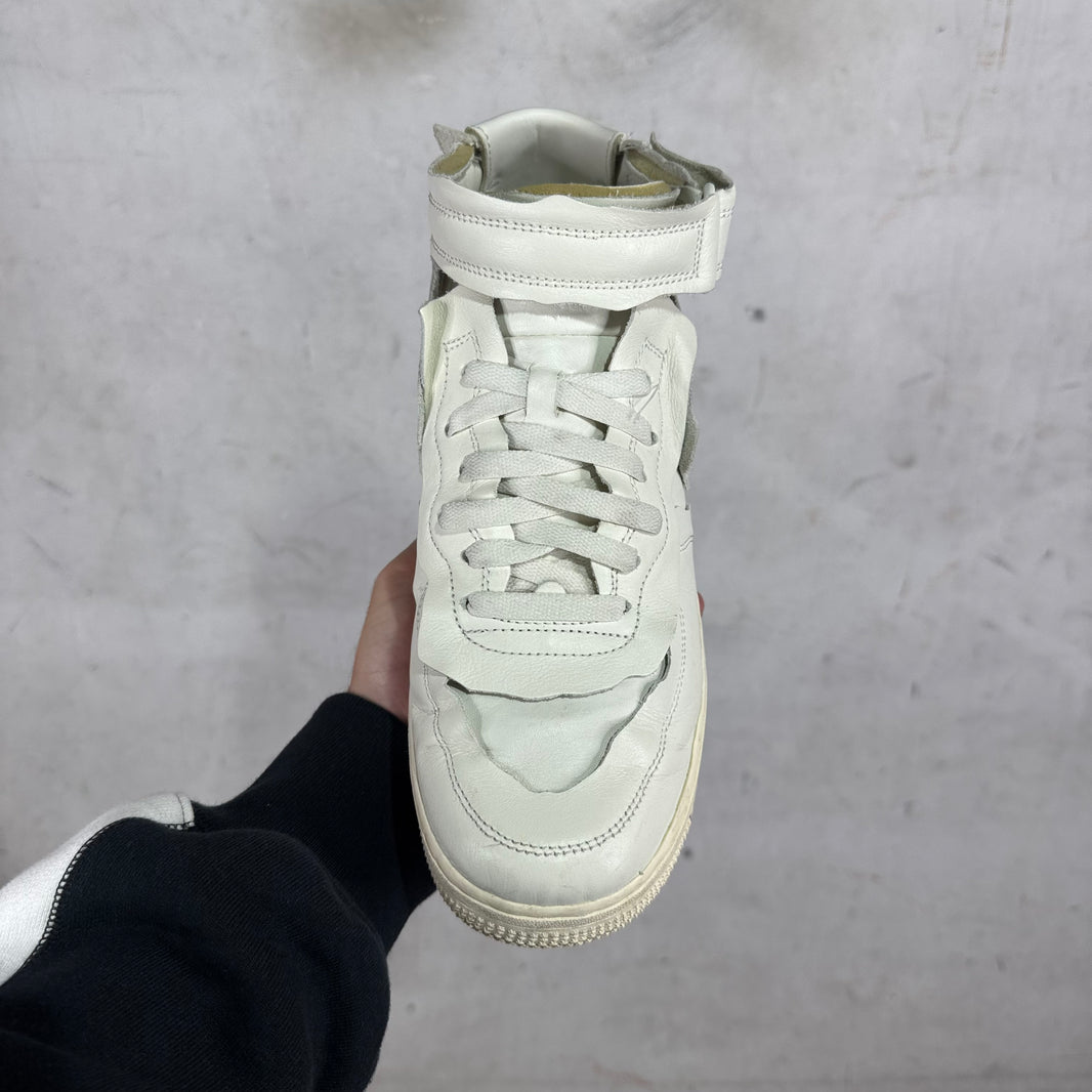 Nike x CDG White Paneled Mid AF1's