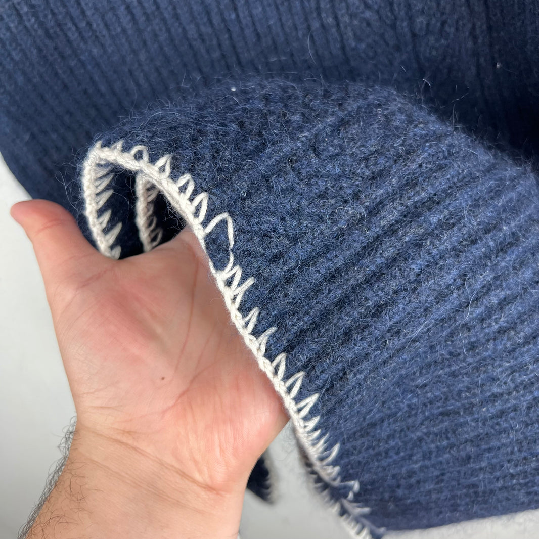 Margiela Navy Turtleneck Knit Sweater Vest