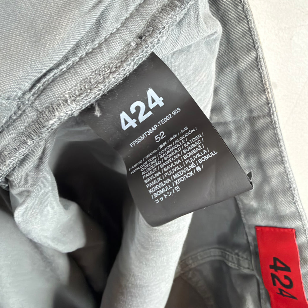 424 Big Daddy Distressed Gray Jeans