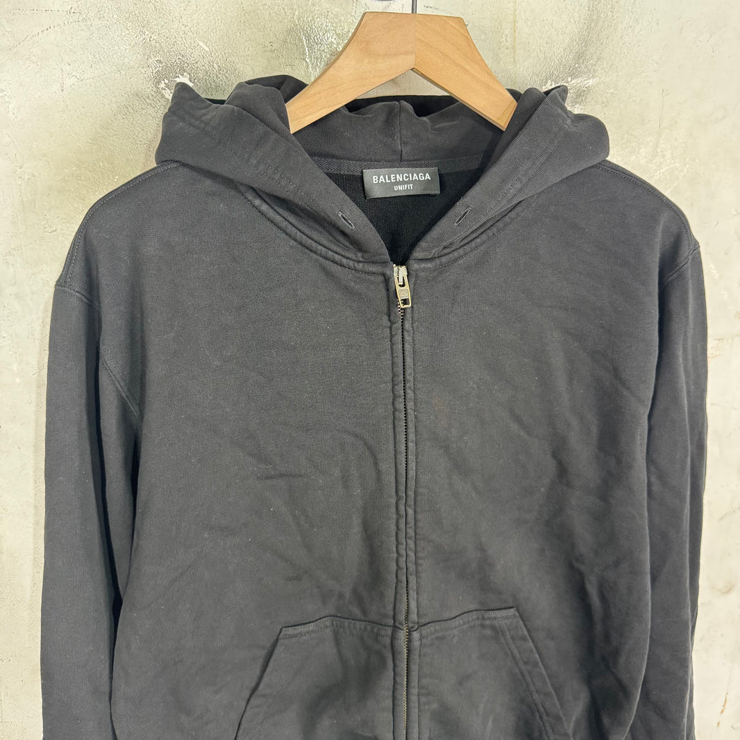 Balenciaga Tab Logo Zip Hoodie