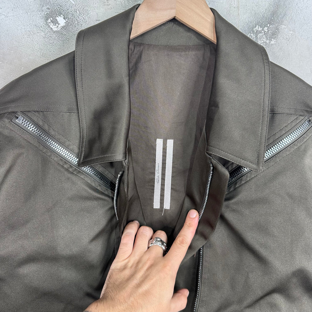 Rick Owens Satin Dark Dust Cargo Jacket