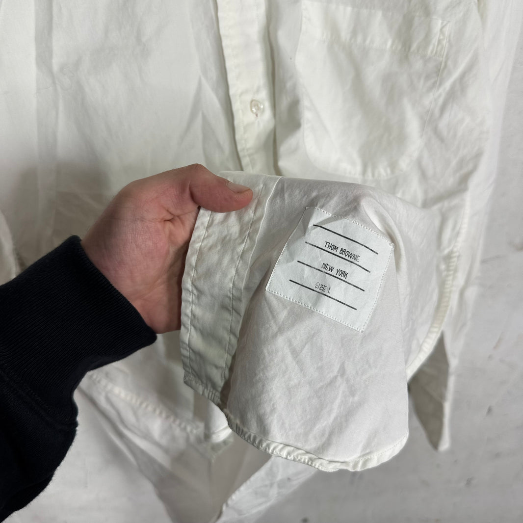 Thom Browne Plain White LS Buttoned Shirt
