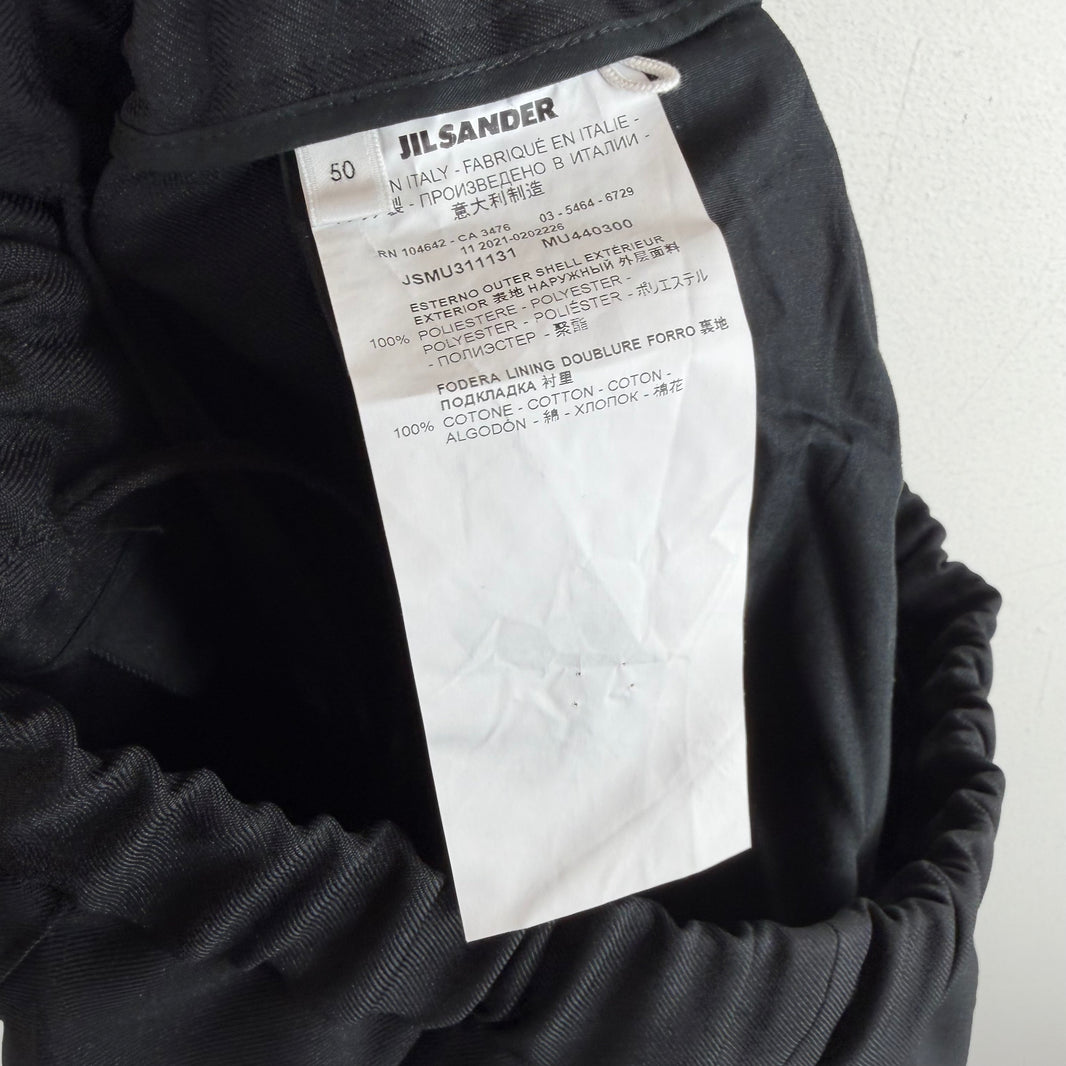 Jil Sander Elastic Waist Black Trousers