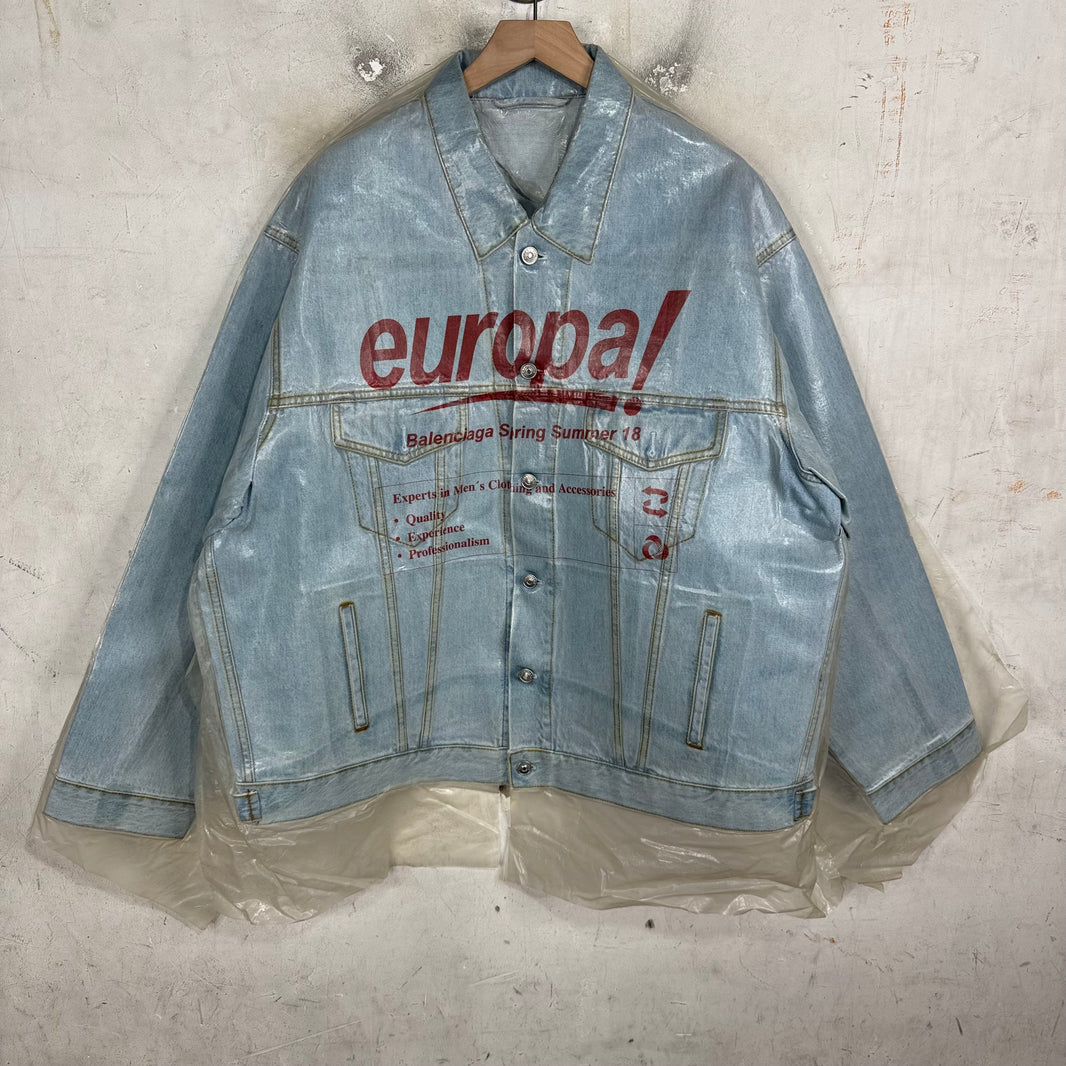 Balenciaga Europa Laminated Denim Jacket