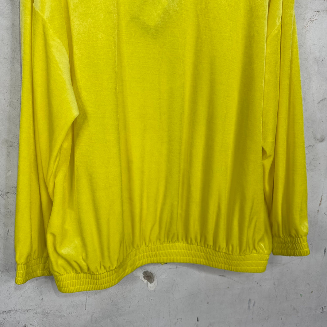 Balenciaga Yellow Velour Zip Up Hoodie