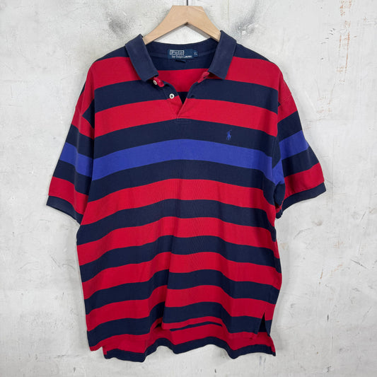 Ralph Lauren Striped Red/Navy Polo
