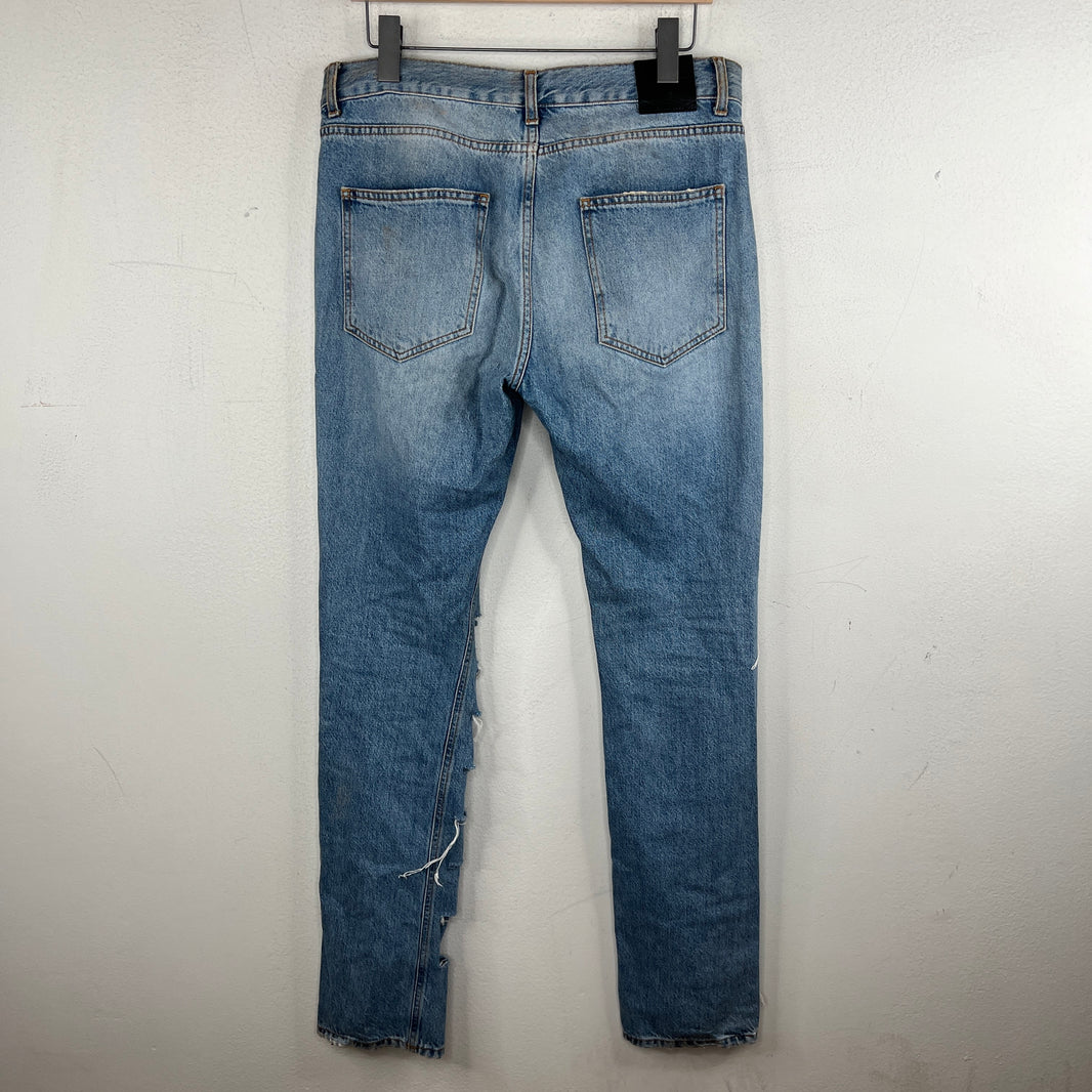 Alyx Barbed Wire Print Distressed Denim Jeans