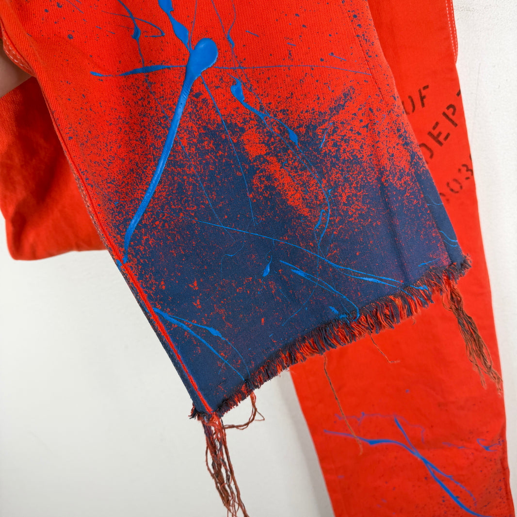 Gallery Dept Lanvin Orange Paint Splatter Jeans