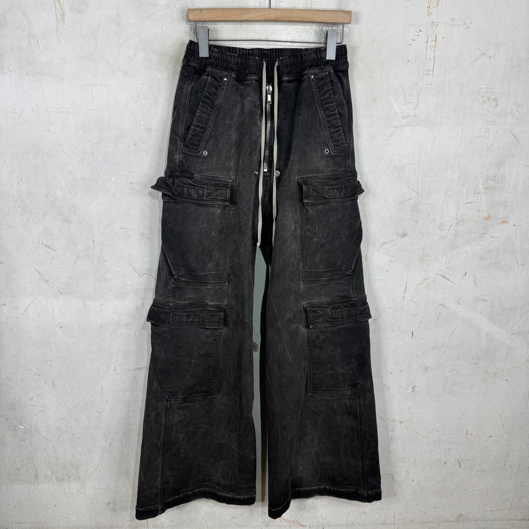 DRKSHDW Grey Washed Denim Cargo Bellas