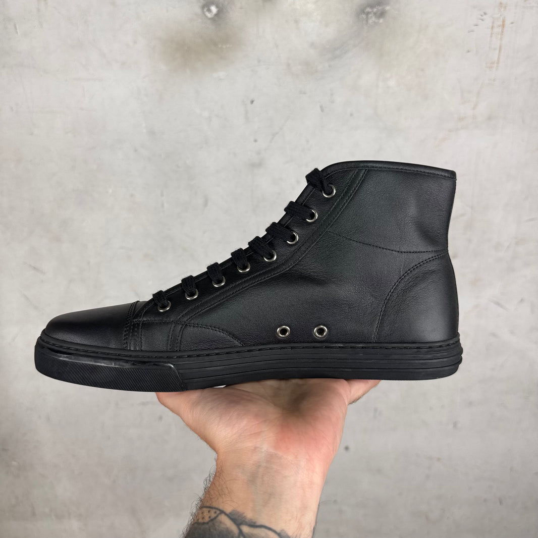Gucci Black High Top Leather Sneakers