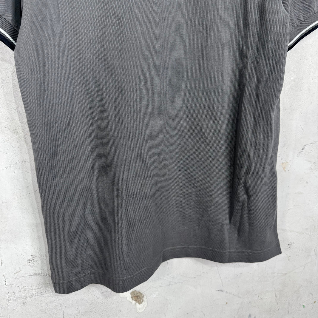 Prada Striped Cuff Tab Polo