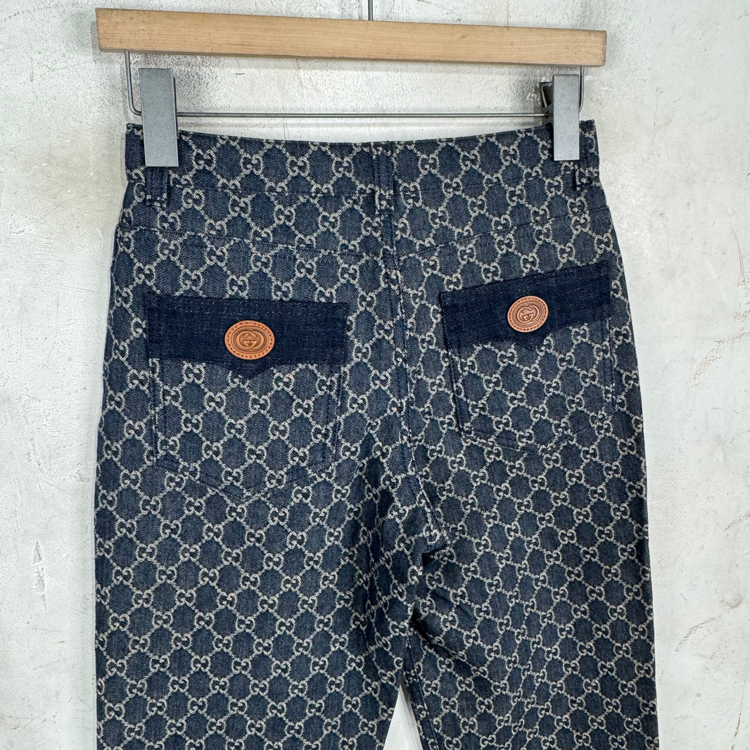 Gucci Monogram Leather Emblem Jeans