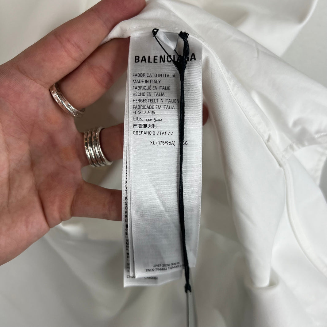 Balenciaga White Cocoon Snap Button LS Shirt